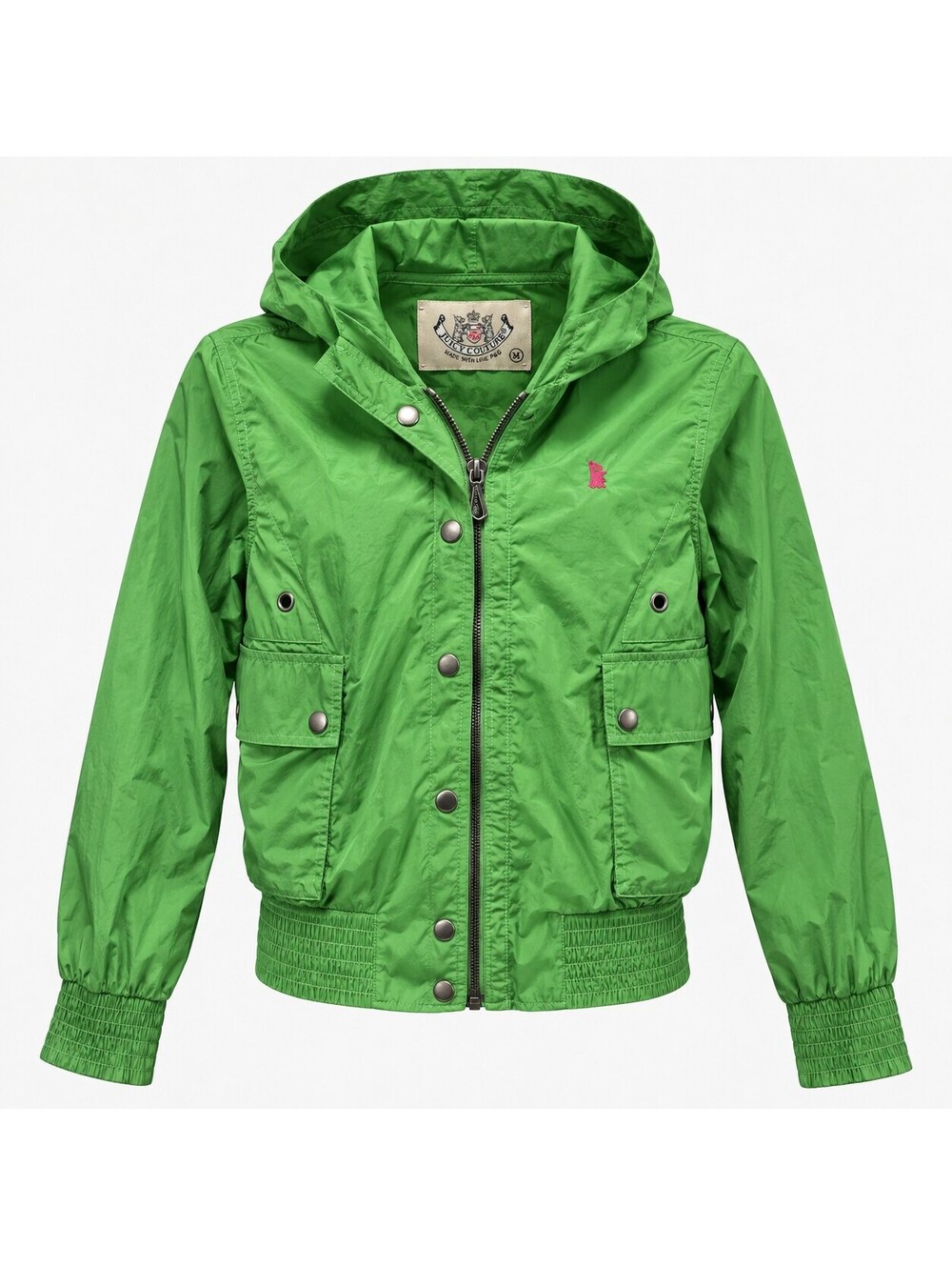 Vintage Juicy Couture Y2K Green Hooded Windbreaker Jacket Lightweight Trendy